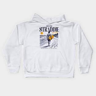 Vintage Surfing South Straddie, Gold Coast, Australia // Retro Surfer Sketch // Surfer's Paradise Kids Hoodie